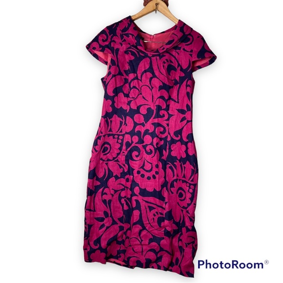Talbots Dresses & Skirts - Talbots size 10 Linen floral dress pink navy